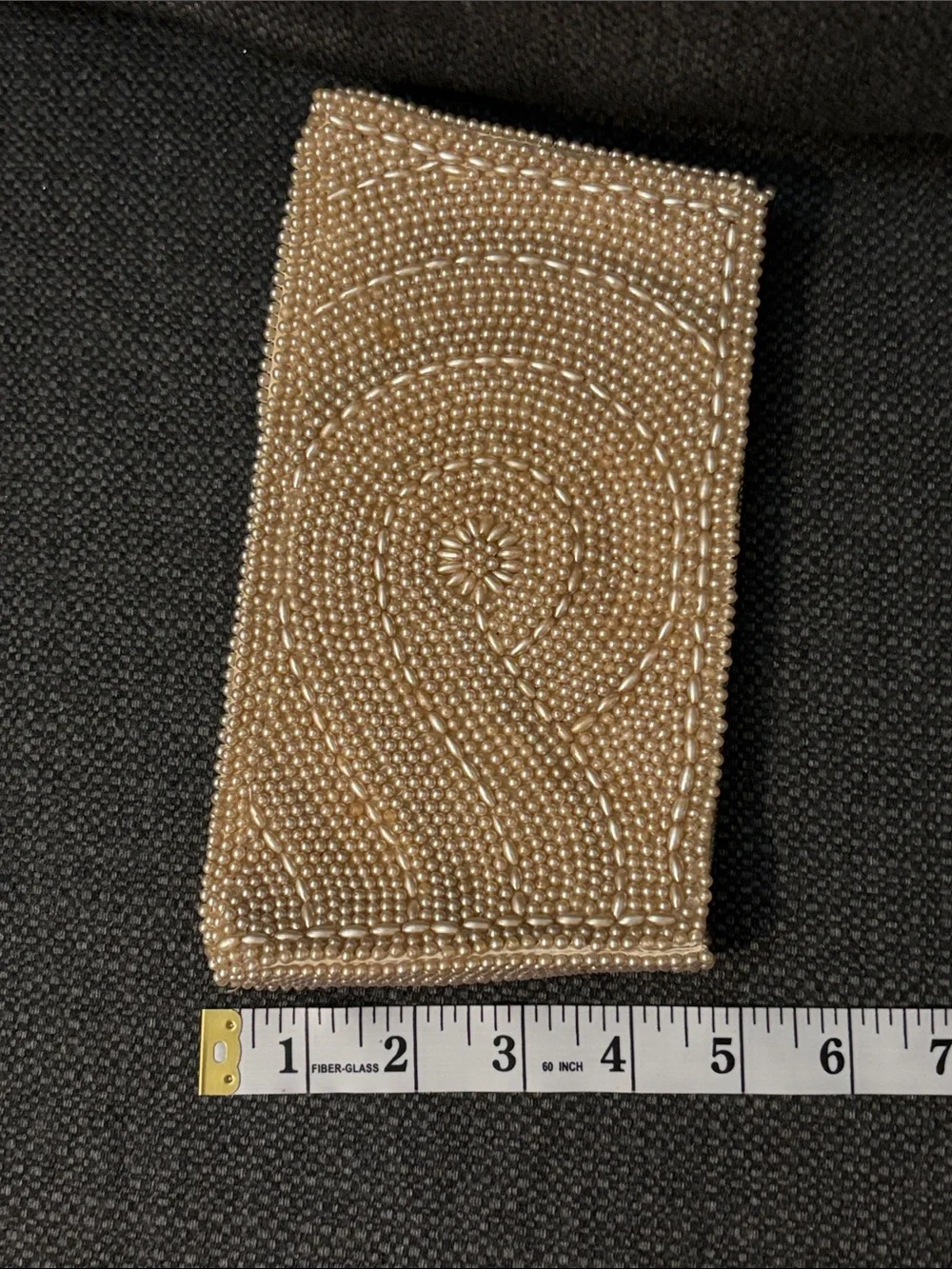Vintage ivory beaded clutch